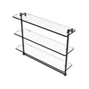 Allied Brass 22 Inch Triple Tiered Glass Shelf with Integrated Towel Bar PR-5-22TB-VB