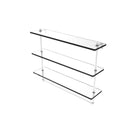 Allied Brass 22 Inch Triple Tiered Glass Shelf with Integrated Towel Bar PR-5-22TB-WHM