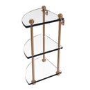 Allied Brass Three Tier Corner Glass Shelf PR-6-BBR