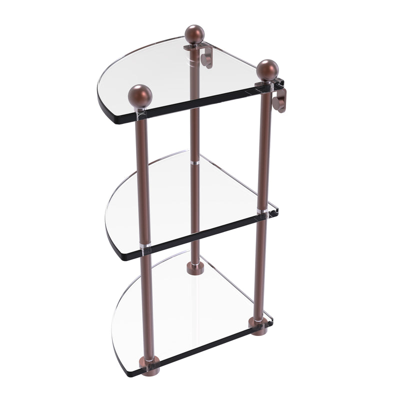 Allied Brass Three Tier Corner Glass Shelf PR-6-CA