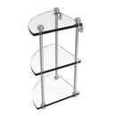 Allied Brass Three Tier Corner Glass Shelf PR-6-SN