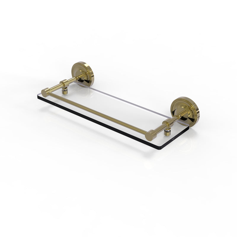 Allied Brass Prestige Regal 16 Inch Tempered Glass Shelf with Gallery Rail PRBP-1-16-GAL-UNL