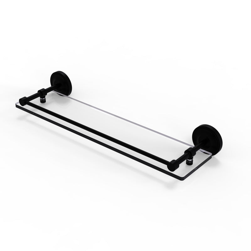 Allied Brass Prestige Regal 22 Inch Tempered Glass Shelf with Gallery Rail PRBP-1-22-GAL-BKM