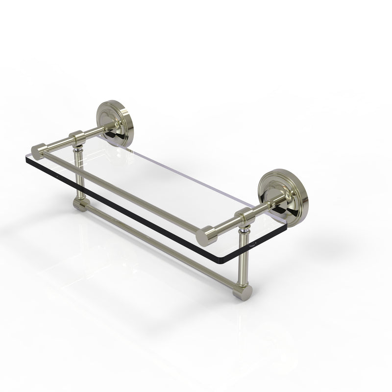 Allied Brass 16 Inch Gallery Glass Shelf with Towel Bar PRBP-1TB-16-GAL-PNI