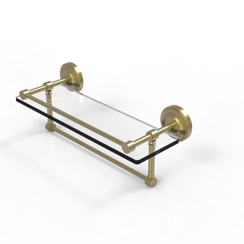 Allied Brass 16 Inch Gallery Glass Shelf with Towel Bar PRBP-1TB-16-GAL-SBR