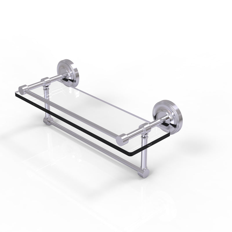 Allied Brass 16 Inch Gallery Glass Shelf with Towel Bar PRBP-1TB-16-GAL-SCH