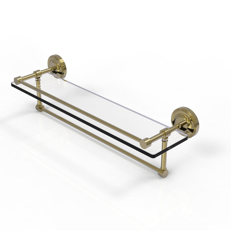 Allied Brass 22 Inch Gallery Glass Shelf with Towel Bar PRBP-1TB-22-GAL-UNL