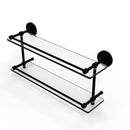 Allied Brass Prestige Regal 22 Inch Double Glass Shelf with Gallery Rail PRBP-2-22-GAL-BKM