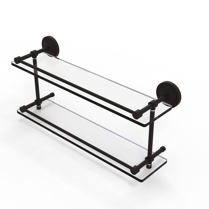 Allied Brass Prestige Regal 22 Inch Double Glass Shelf with Gallery Rail PRBP-2-22-GAL-ORB