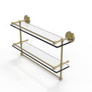 Allied Brass 22 Inch Gallery Double Glass Shelf with Towel Bar PRBP-2TB-22-GAL-SBR