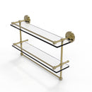 Allied Brass 22 Inch Gallery Double Glass Shelf with Towel Bar PRBP-2TB-22-GAL-UNL