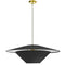 Dainolite 1 Light Incandescent Pendant Aged Brass with Black Shade PSO-241P-AGB-797