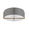 Dainolite 3 Light Incandescent Semi-Flush Mount Aged Brass with Gray Shad PST-153SF-AGB-GRY