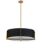 Dainolite 4 Light Incandescent Pendant Aged Brass with Black Shade PST-264LP-AGB-BK