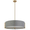 Dainolite 4 Light Incandescent Pendant Aged Brass with Gray Shade PST-264LP-AGB-GRY