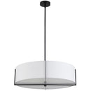 Dainolite 4 Light Incandescent Pendant Matte Black with White Shade PST-264LP-MB-WH