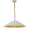 Dainolite 1 Light Incandescent Pendant Aged Brass with White and Gold Shade PSY-L-AGB-692