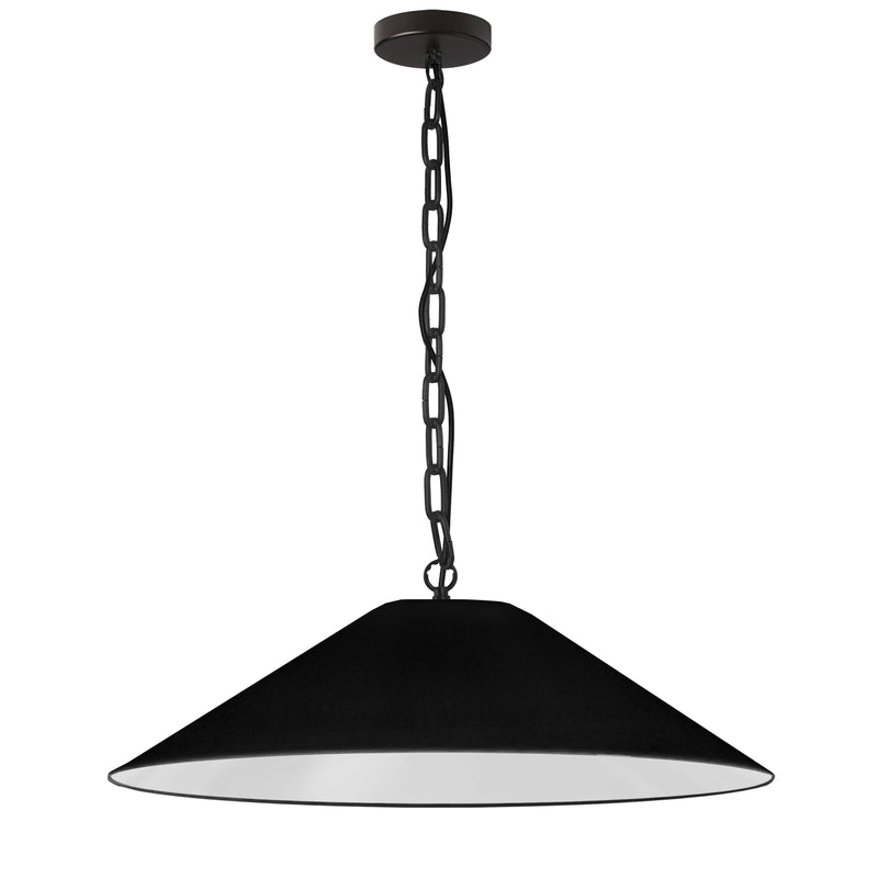 Dainolite 1 Light Incandescent Pendant Matte Black with Black Shade PSY-L-MB-797