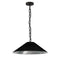 Dainolite 1 Light Incandescent Pendant Matte Black with Black and Silver Shade PSY-M-MB-697