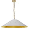 Dainolite 1 Light Incandescent Pendant Aged Brass with White and Gold Shade PSY-XL-AGB-692