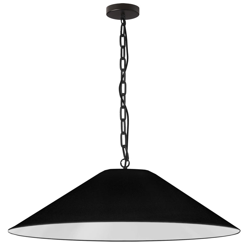 Dainolite 1 Light Incandescent Pendant Matte Black with Black Shade PSY-XL-MB-797