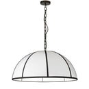 Dainolite 1 Light Incandescent Pendant Matte Black with White Shade and Black Trim PTO-321P-MB-BW