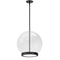 Dainolite 15W Pendant Matte Black with Clear Glass PTS-1215LEDP-MB