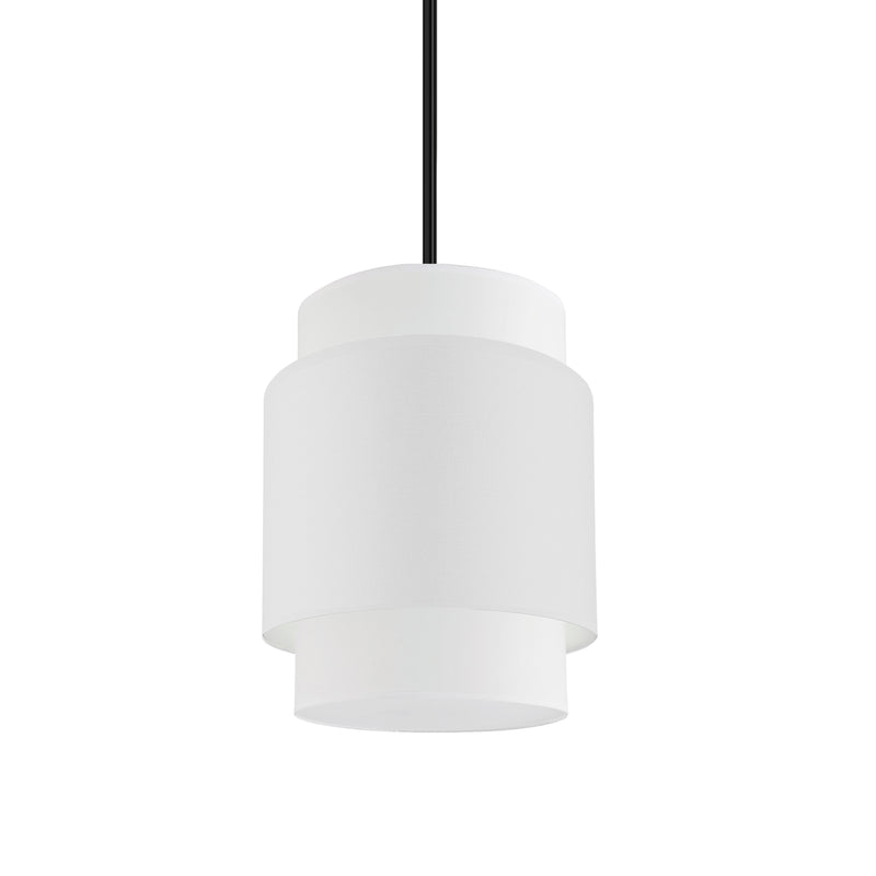 Dainolite 1 Light Incandescent Pendant Matte Black with White Shade PYA-141P-MB-WH