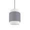 Dainolite 1 Light Incandescent Pendant Polished Chrome with Gray and White Shade PYA-141P-PC-GRW