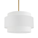 Dainolite 4 Light Incandescent Chandelier Aged Brass with White Shade PYA-224C-AGB-WH