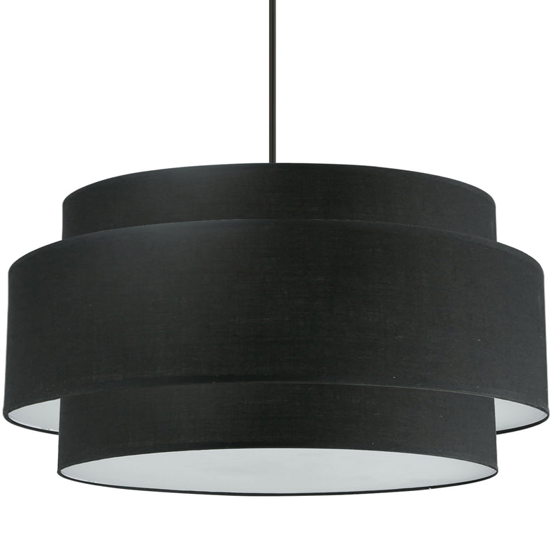 Dainolite 4 Light Incandescent Chandelier Matte Black Finish with Black Shade PYA-304C-MB-BK