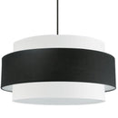 Dainolite 4 Light Incandescent Chandelier Matte Black Finish with Black and White Shade PYA-304C-MB-BW