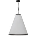 Dainolite 1 Light Incandescent Pendant Matte Black with White Shade and Black Trim PYM-L-MB-BW