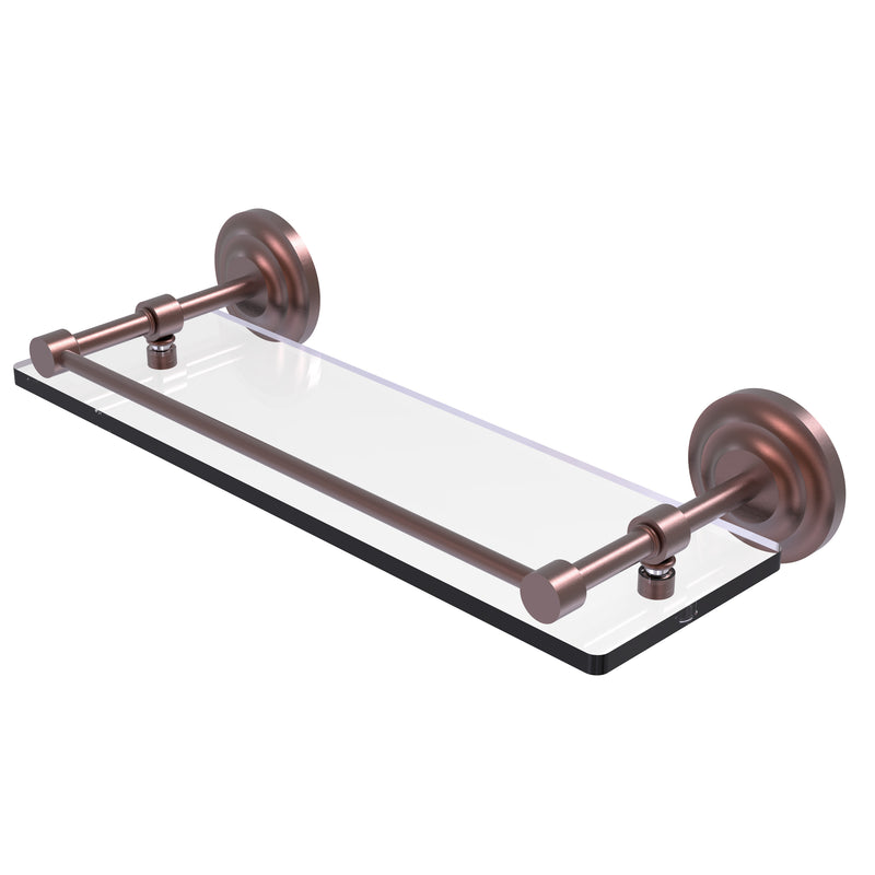 Allied Brass Que New 16 Inch Tempered Glass Shelf with Gallery Rail QN-1-16-GAL-CA