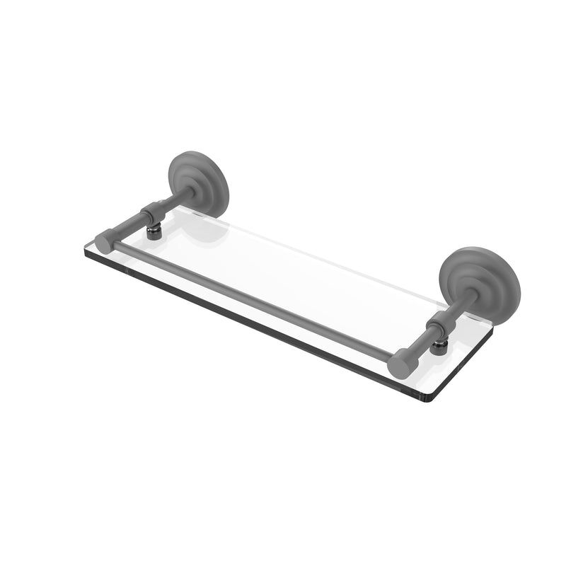 Allied Brass Que New 16 Inch Tempered Glass Shelf with Gallery Rail QN-1-16-GAL-GYM