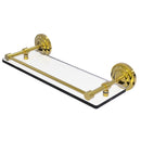 Allied Brass Que New 16 Inch Tempered Glass Shelf with Gallery Rail QN-1-16-GAL-PB