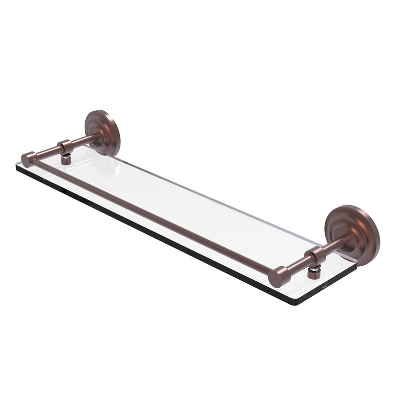 Allied Brass Que New 22 Inch Tempered Glass Shelf with Gallery Rail QN-1-22-GAL-CA