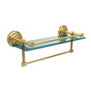 Allied Brass 16 Inch Gallery Glass Shelf with Towel Bar QN-1TB-16-GAL-PB