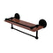 Allied Brass Que New Collection 16 Inch IPE Ironwood Shelf with Gallery Rail and Towel Bar QN-1TB-16-GAL-IRW-BKM