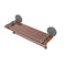 Allied Brass Que New Collection 16 Inch IPE Ironwood Shelf with Gallery Rail and Towel Bar QN-1TB-16-GAL-IRW-GYM