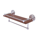 Allied Brass Que New Collection 16 Inch IPE Ironwood Shelf with Gallery Rail and Towel Bar QN-1TB-16-GAL-IRW-SCH