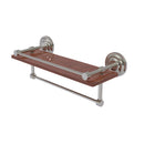 Allied Brass Que New Collection 16 Inch IPE Ironwood Shelf with Gallery Rail and Towel Bar QN-1TB-16-GAL-IRW-SN