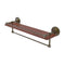 Allied Brass Que New Collection 22 Inch IPE Ironwood Shelf with Gallery Rail and Towel Bar QN-1TB-22-GAL-IRW-ABR