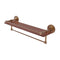 Allied Brass Que New Collection 22 Inch IPE Ironwood Shelf with Gallery Rail and Towel Bar QN-1TB-22-GAL-IRW-BBR