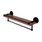 Allied Brass Que New Collection 22 Inch IPE Ironwood Shelf with Gallery Rail and Towel Bar QN-1TB-22-GAL-IRW-BKM