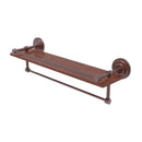 Allied Brass Que New Collection 22 Inch IPE Ironwood Shelf with Gallery Rail and Towel Bar QN-1TB-22-GAL-IRW-CA