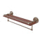 Allied Brass Que New Collection 22 Inch IPE Ironwood Shelf with Gallery Rail and Towel Bar QN-1TB-22-GAL-IRW-PEW