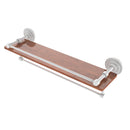 Allied Brass Que New Collection 22 Inch IPE Ironwood Shelf with Gallery Rail and Towel Bar QN-1TB-22-GAL-IRW-WHM
