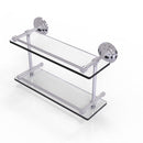 Allied Brass Que New 16 Inch Double Glass Shelf with Gallery Rail QN-2-16-GAL-PC