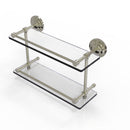 Allied Brass Que New 16 Inch Double Glass Shelf with Gallery Rail QN-2-16-GAL-PNI